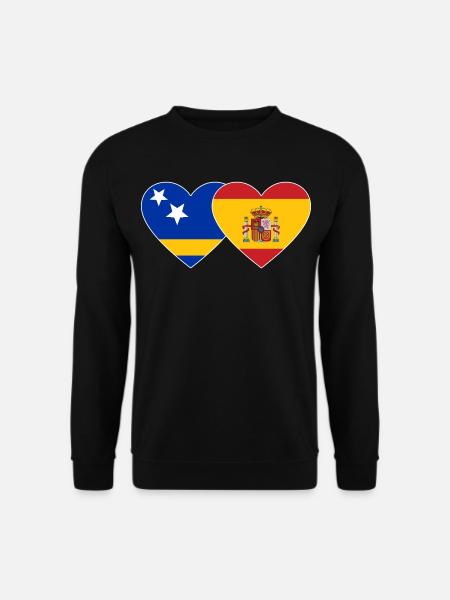 Curacao_Spanien_Flagge_Herz - Unisex Sweatshirt - black