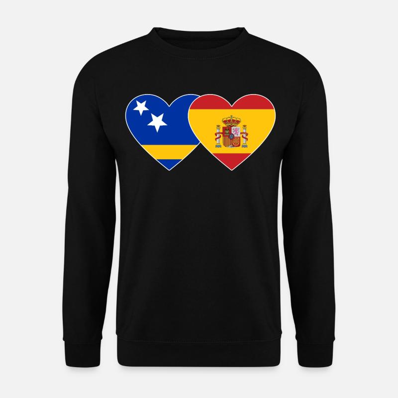 Curacao_Spanien_Flagge_Herz - Unisex Sweatshirt - black