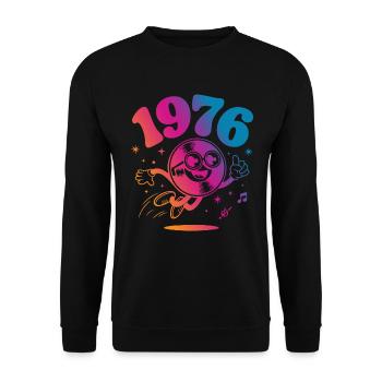 Vintage 1976 - Unisex Pullover - Schwarz - Vorne - Alina (178cm) & Michal (187cm)