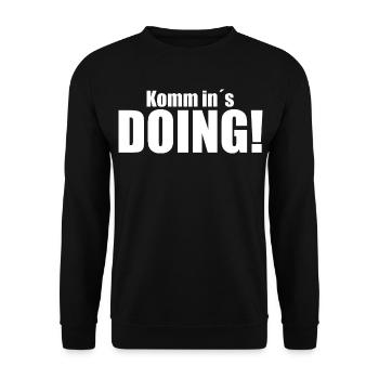 Komm in´s DOING! - Unisex Pullover - Schwarz - Vorne - Alina (178cm) & Michal (187cm)