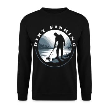 Dirt Fishing Probes Treasure Hunt River - Unisex Sweatshirt - black - Front - Alina (178cm) & Michal (187cm)