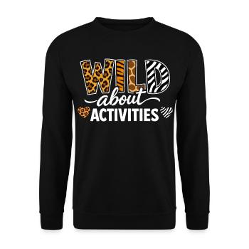 Wild About Activities Safari Animal Print Design - Unisex Sweatshirt - black - Front - Alina (178cm) & Michal (187cm)