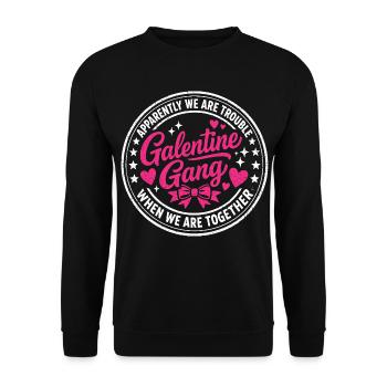 Galentine Gang Tenue Groupe Meilleures Amies - Sweat-shirt Unisexe - noir - Devant - Alina (178cm) & Michal (187cm)