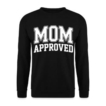 Mama approved getestet - Unisex Pullover - Schwarz - Vorne - Alina (178cm) & Michal (187cm)