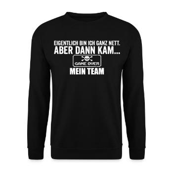Gamer Lustig Gaming Team - Unisex Pullover - Schwarz - Vorne - Alina (178cm) & Michal (187cm)