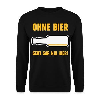Ohne Bier Geht Gar Nix Hier! (Bierchen / NEG 3C) - Unisex Pullover - Schwarz - Vorne - Alina (178cm) & Michal (187cm)