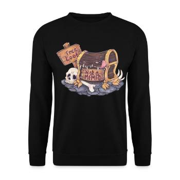 Definitely Not A Mimic RPG Roleplaying Fantasy - Unisex Sweatshirt - black - Front - Alina (178cm) & Michal (187cm)