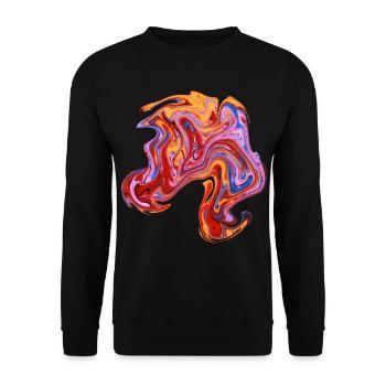Motif néon tourbillonnant de couleurs - Sweat-shirt Unisexe - noir - Devant - Alina (178cm) & Michal (187cm)