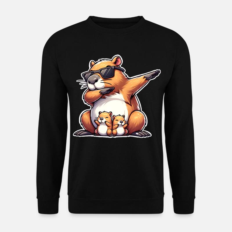 Capybara papa - Sweat-shirt Unisexe - noir