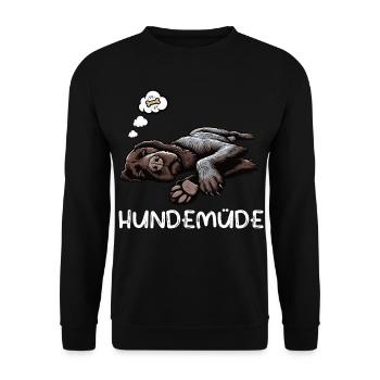 Hundemüde Deutsch Drahthaar drahthaar hunde - Unisex Pullover - Schwarz - Vorne - Alina (178cm) & Michal (187cm)