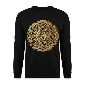 Art Nouveau Mandala - gold - Unisex Sweatshirt - black - Front - Alina (178cm) & Michal (187cm)