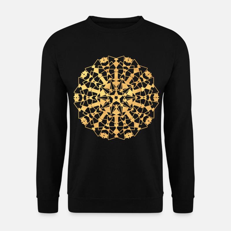 Mandala geometric - gold - Unisex Sweatshirt - black