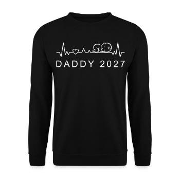 Future Daddy 2027 Heartbeat Announcement Pregnancy - Unisex Sweatshirt - black - Front - Alina (178cm) & Michal (187cm)