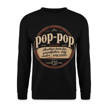 Pop-Pop Definition - Cool and Legendary Grandpa - Unisex Sweatshirt - black - Front - Alina (178cm) & Michal (187cm)