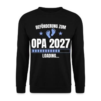 Beförderung zum Opa 2027 – Loading - Unisex Pullover - Schwarz - Vorne - Alina (178cm) & Michal (187cm)