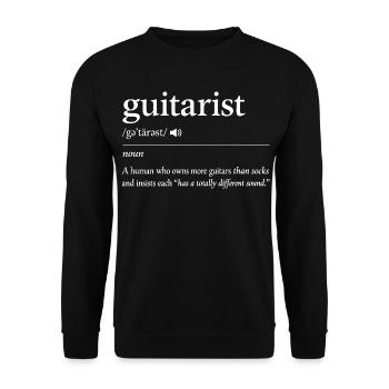 Definition Gitarrist Humor Musiker Geschenk - Unisex Pullover - Schwarz - Vorne - Alina (178cm) & Michal (187cm)