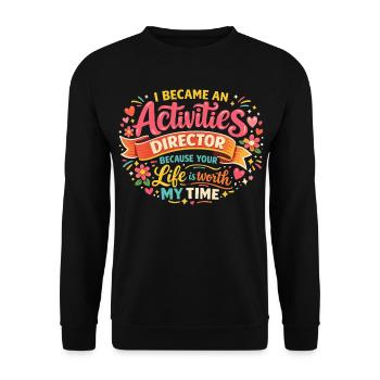 Life Animator: Ein spannender Job - Unisex Pullover - Schwarz - Vorne - Alina (178cm) & Michal (187cm)
