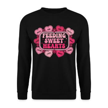 Caring Hearts: Bildung und Liebe - Unisex Pullover - Schwarz - Vorne - Alina (178cm) & Michal (187cm)