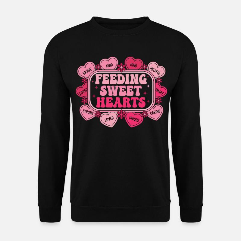 Caring Hearts: Bildung und Liebe - Unisex Pullover - Schwarz