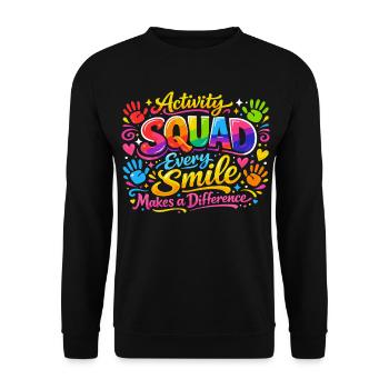 Animation team: Every smile counts - Unisex Sweatshirt - black - Front - Alina (178cm) & Michal (187cm)
