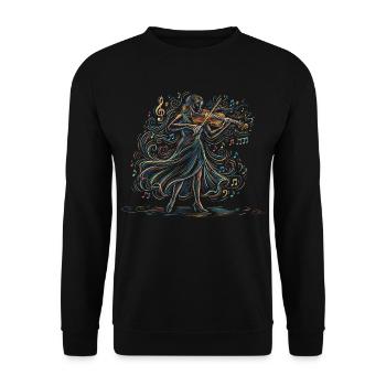 Violoniste jouant du violon Art de dessin - Sweat-shirt Unisexe - noir - Devant - Alina (178cm) & Michal (187cm)