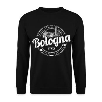 Bologna Emilia-Romagna mit Pasta Italien Souvenir - Unisex Pullover - Schwarz - Vorne - Alina (178cm) & Michal (187cm)