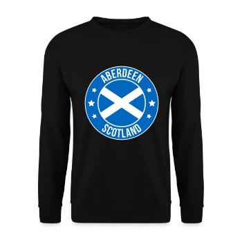 Aberdeen Scotland Circular Flag Emblem - Unisex Sweatshirt - black - Front - Alina (178cm) & Michal (187cm)