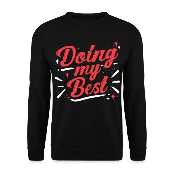 Single Dad Single Dad Doing My Best - Unisex Sweatshirt - black - Front - Alina (178cm) & Michal (187cm)