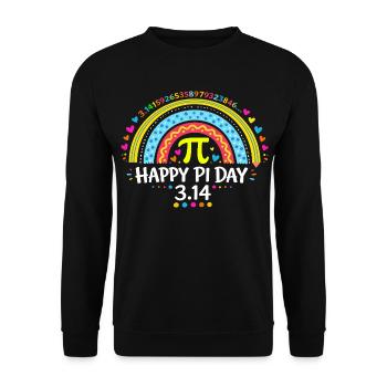 Happy Pi Day Rainbow - Cadeau Prof de Maths & Écol - Sweat-shirt Unisexe - noir - Devant - Alina (178cm) & Michal (187cm)