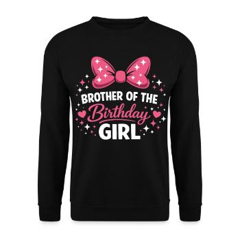 Girl's Birthday Design - Magic Pink Bow and E - Unisex Sweatshirt - black - Front - Alina (178cm) & Michal (187cm)