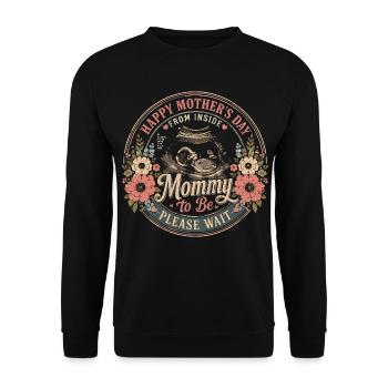 Cadeau Future Maman - Happy Mother's Day From Insi - Sweat-shirt Unisexe - noir - Devant - Alina (178cm) & Michal (187cm)