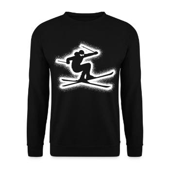 Skifahren Skifahrer Jungen Herren Kinder Ski - Unisex Pullover - Schwarz - Vorne - Alina (178cm) & Michal (187cm)