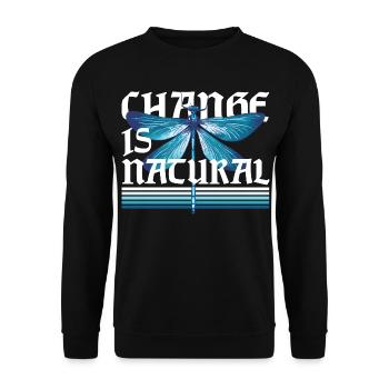 Dragonfly Dragonflies Change Is Natural - Unisex Sweatshirt - black - Front - Alina (178cm) & Michal (187cm)