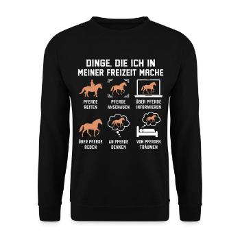 Cheval Drôle de chevaux Femmes montant - Sweat-shirt Unisexe - noir - Devant - Alina (178cm) & Michal (187cm)