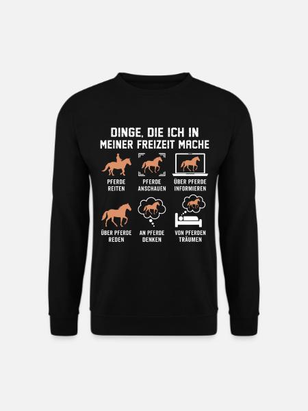 Pferd Mädchen Lustig Pferde Frauen Reiten - Unisex Pullover - Schwarz