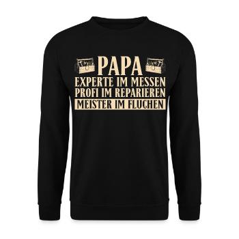 Handwerker Papa - Lustiges Heimwerker Vatertag - Unisex Pullover - Schwarz - Vorne - Alina (178cm) & Michal (187cm)