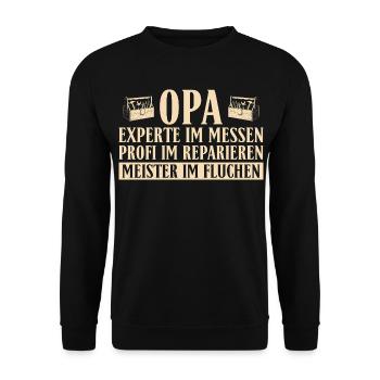 Handwerker Opa - Lustiges Heimwerker Vatertag - Unisex Pullover - Schwarz - Vorne - Alina (178cm) & Michal (187cm)