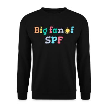 SPF Sonnenschutz Fan Sommer Sonne - Unisex Pullover - Schwarz - Vorne - Alina (178cm) & Michal (187cm)