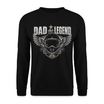 Papa Legend Motorcycle Helmet: Wings -Father's Day - Unisex Sweatshirt - black - Front - Alina (178cm) & Michal (187cm)