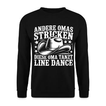 Oma Line Dance - Unisex Pullover - Schwarz - Vorne - Alina (178cm) & Michal (187cm)