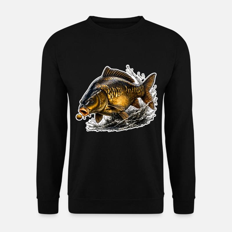 Spiegelkarpfenfisch-Design - Unisex Pullover - Schwarz