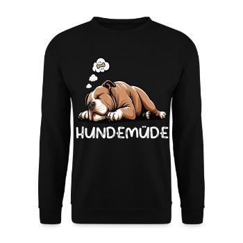 Hundemüde American Bully Bully Pit Bullybesitzer - Unisex Pullover - Schwarz - Vorne - Alina (178cm) & Michal (187cm)