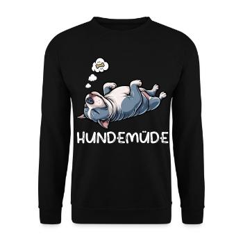 Hundemüde American Bully Bully Pit Bullybesitzer - Unisex Pullover - Schwarz - Vorne - Alina (178cm) & Michal (187cm)