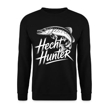 Brochet pêcheur - Sweat-shirt Unisexe - noir - Devant - Alina (178cm) & Michal (187cm)