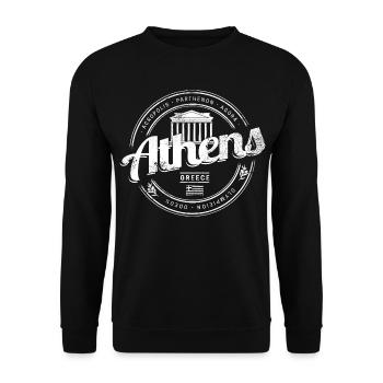 Athen Griechenland mit Akropolis Vintage Souvenir - Unisex Pullover - Schwarz - Vorne - Alina (178cm) & Michal (187cm)