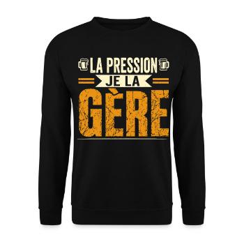 La pression je la gère - Sweat-shirt Unisexe - noir - Devant - Alina (178cm) & Michal (187cm)