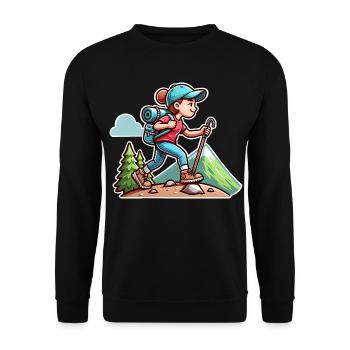 Wanderin Wandern - Unisex Pullover - Schwarz - Vorne - Alina (178cm) & Michal (187cm)