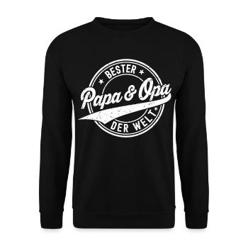 Opa Vatertagsgeschenk Ideen Papa Daddy Vatertag - Unisex Pullover - Schwarz - Vorne - Alina (178cm) & Michal (187cm)
