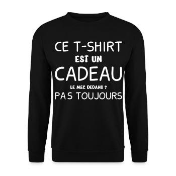Homme Tshirt Cadeau Humour Couple Mec  - Sweat-shirt Unisexe - noir - Devant - Alina (178cm) & Michal (187cm)