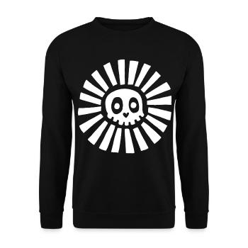 White Sunny Skull - Unisex Sweatshirt - black - Front - Alina (178cm) & Michal (187cm)